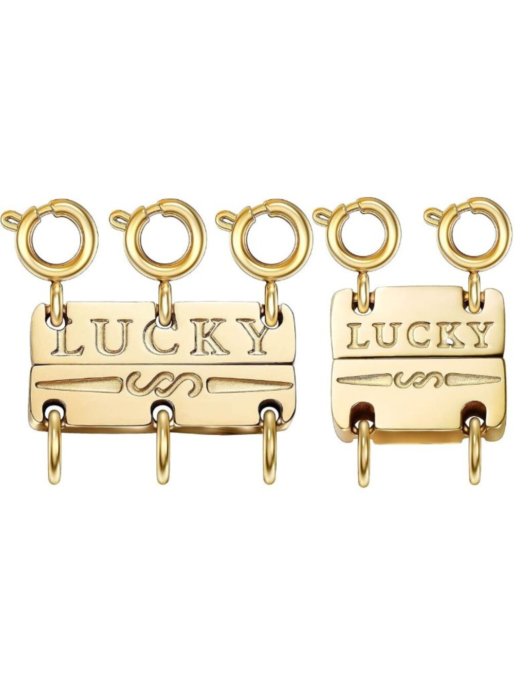 18K Gold & Silver Magnetic Necklace Layering Clasp for Women - Jewelry